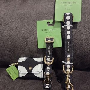 Kate Spade Black and White Polka Dot Pet Set (S/M)